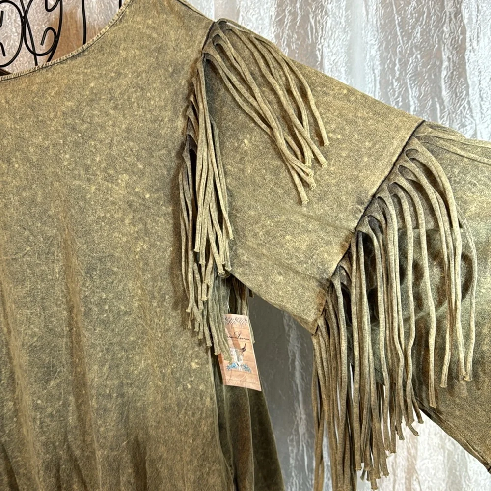 ODDI fringed boho shift dress - Picture 4 of 8